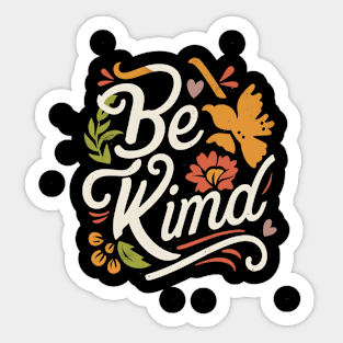 "Be Kind" Flower and Love Sticker